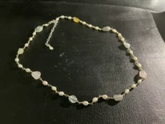Pearl chain and  multi coloured morganite necklace