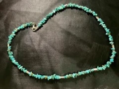 Turquoise and silver bar necklace
