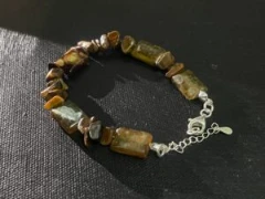 Bracelet in agate and natural tiger eye