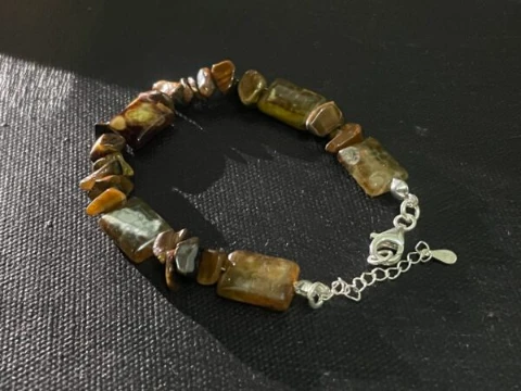 Bracelet in agate and natural tiger eye
