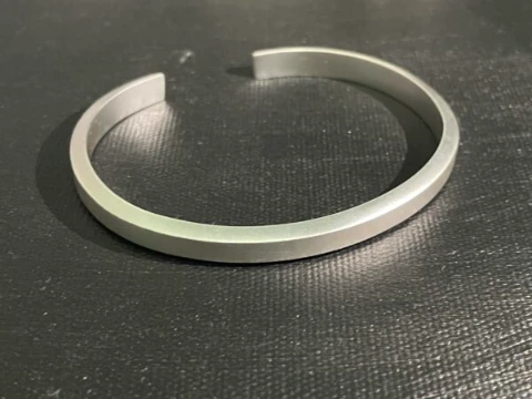 Solid silver cuff bracelet in sand blasted Matt finish in 925 silver