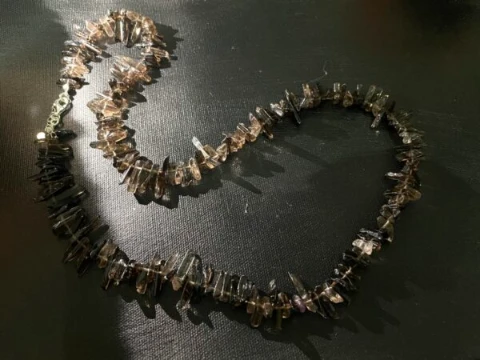 Necklace in smokey quartz