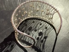 Artisanal designed cuff bracelet in 925 silver
