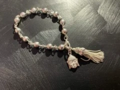 Ball chain link with tassel and Buddha head unisex bracelet in silver